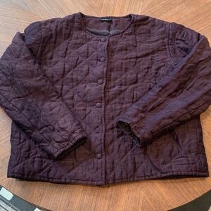 Vintage EF Deep Plum Quilted Crop Jacket